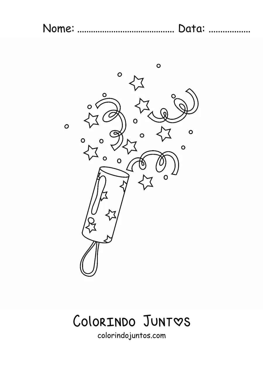 Desenho para colorir de um confete de Ano Novo