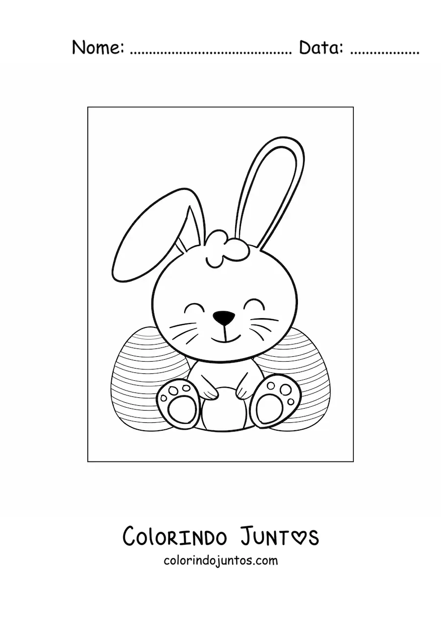 Desenho para colorir de um coelho da pascoa grande
