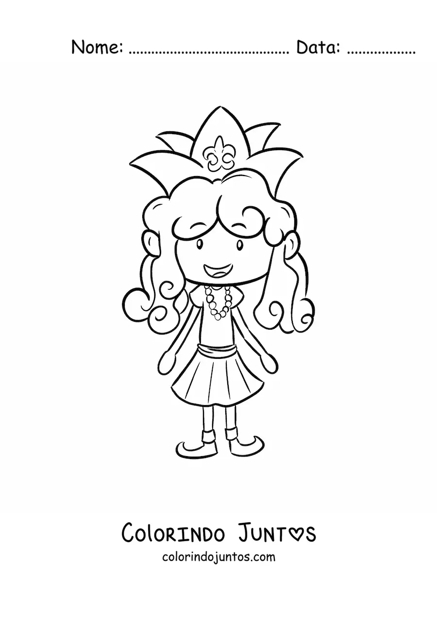 Desenho para colorir de uma rainha do carnaval