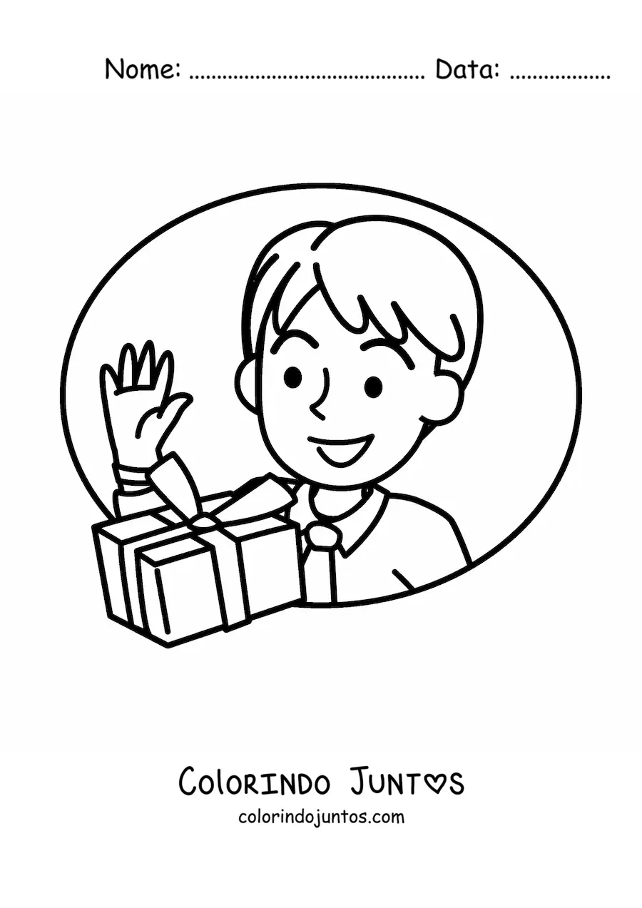 Desenho para colorir de um presente para o pai no Dia dos Pais