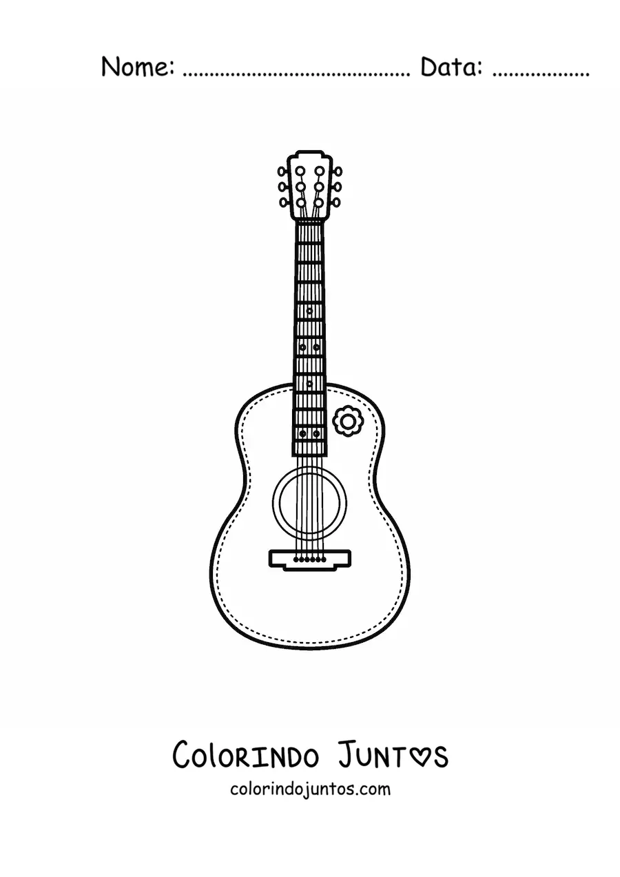 Desenho para colorir de um violao espanhol