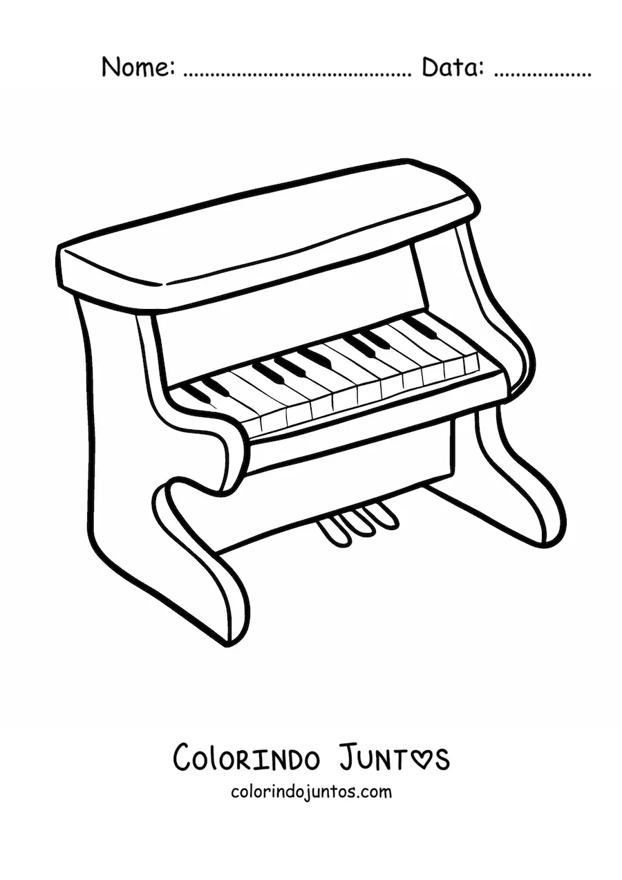 Desenho para colorir de um piano grande