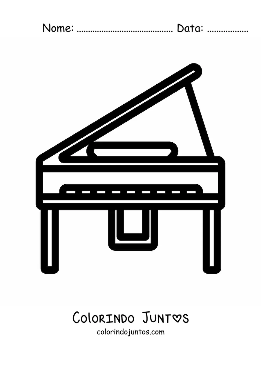 Desenho para colorir de um piano simples