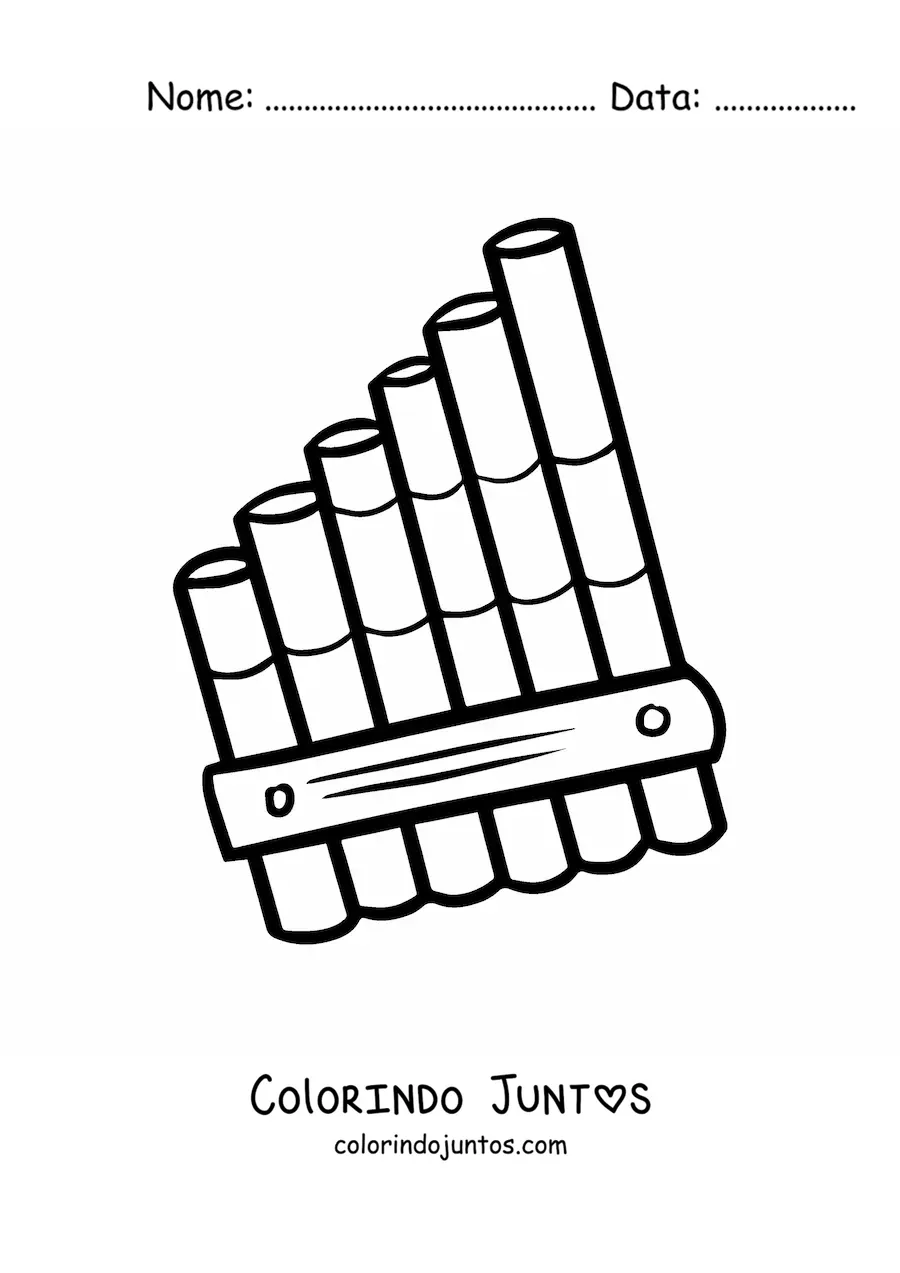 Desenho para colorir de uma flauta de pa
