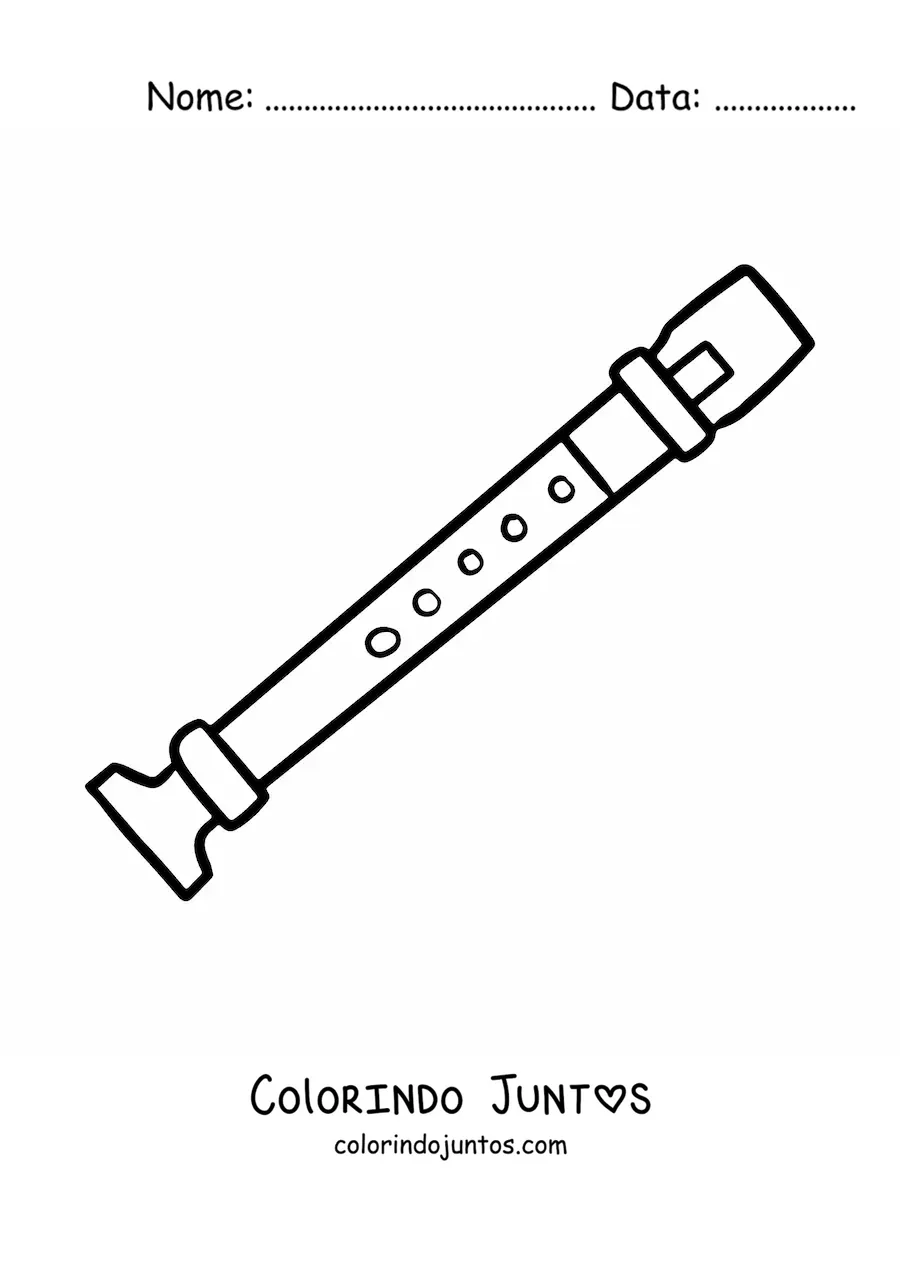 Desenho para colorir de uma flauta doce