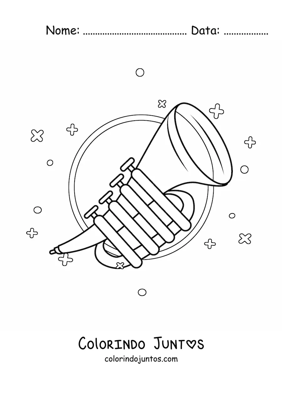 Desenho para colorir de um trompete
