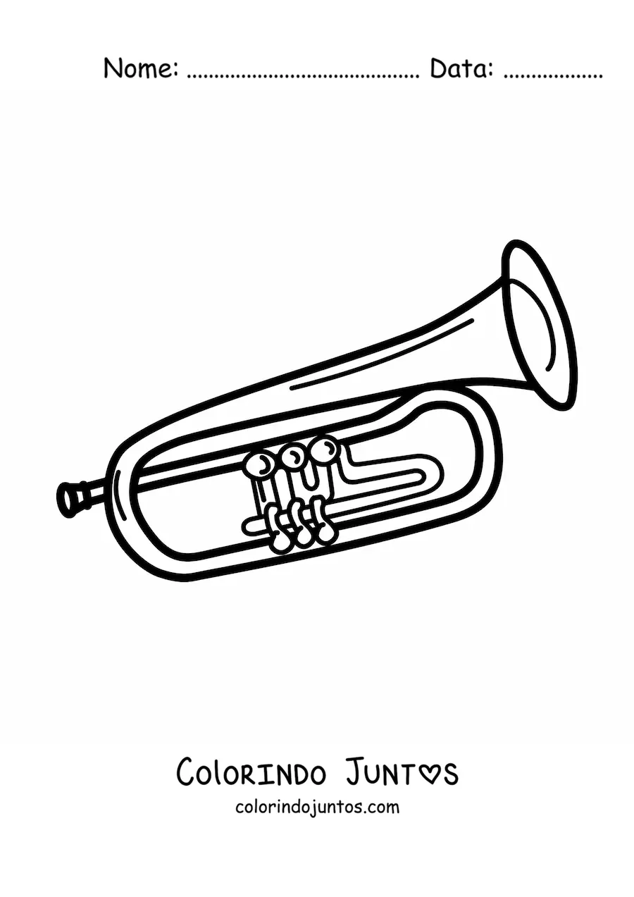 Desenho para colorir de um trompete moderno