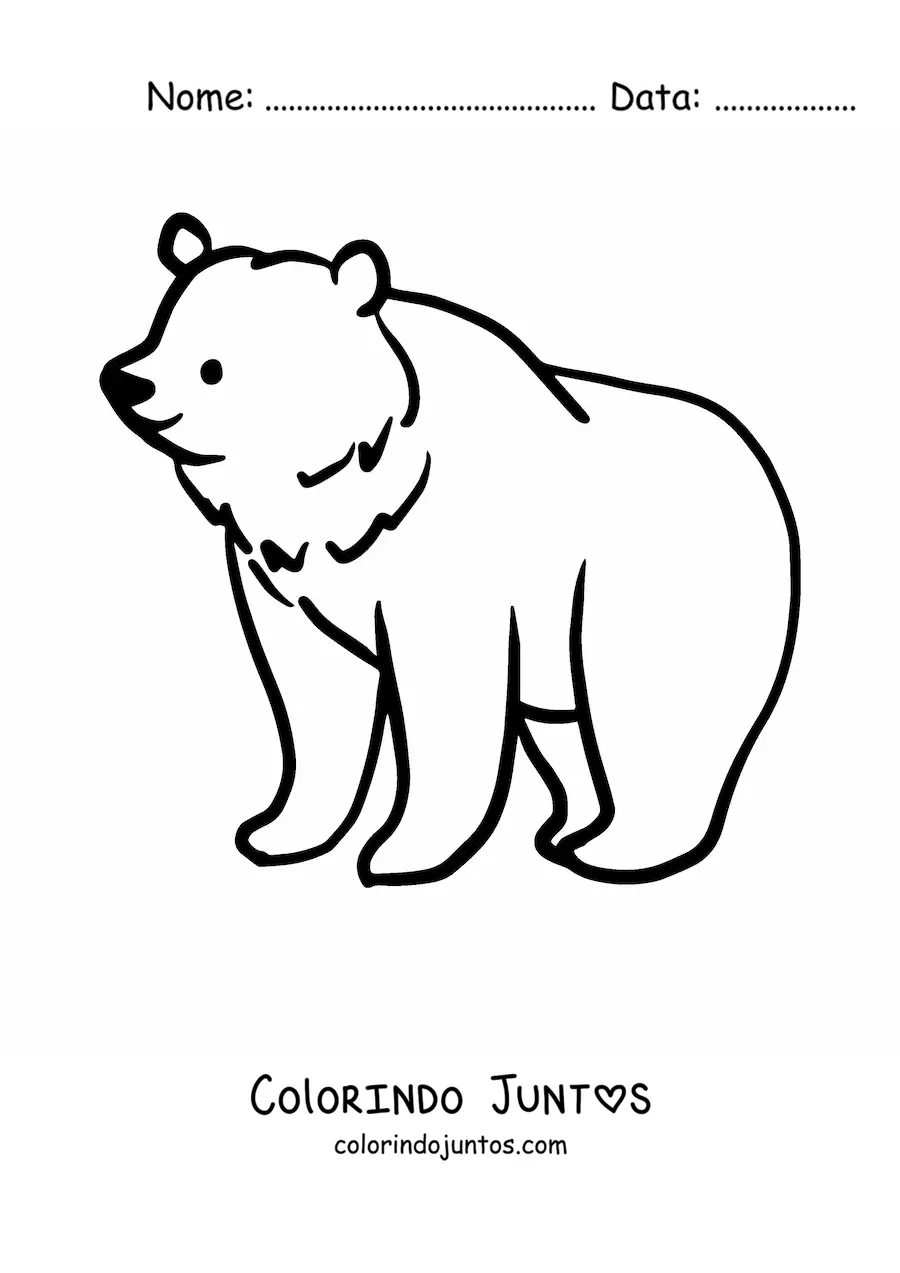 Desenho para colorir de um urso em quatro patas