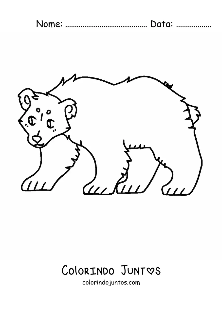 Desenho para colorir de um urso animado