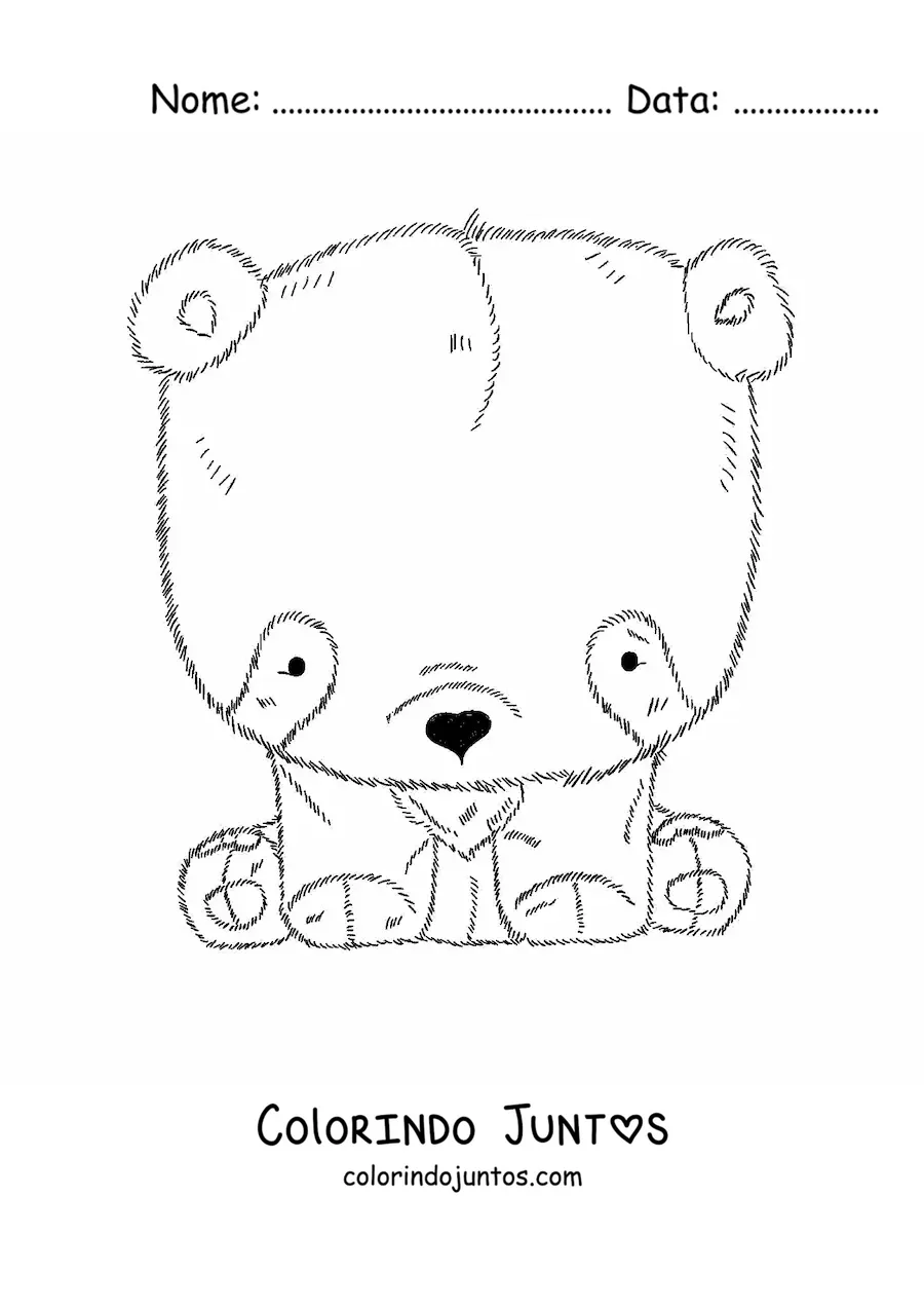 Desenho para colorir de um urso panda de pelucia