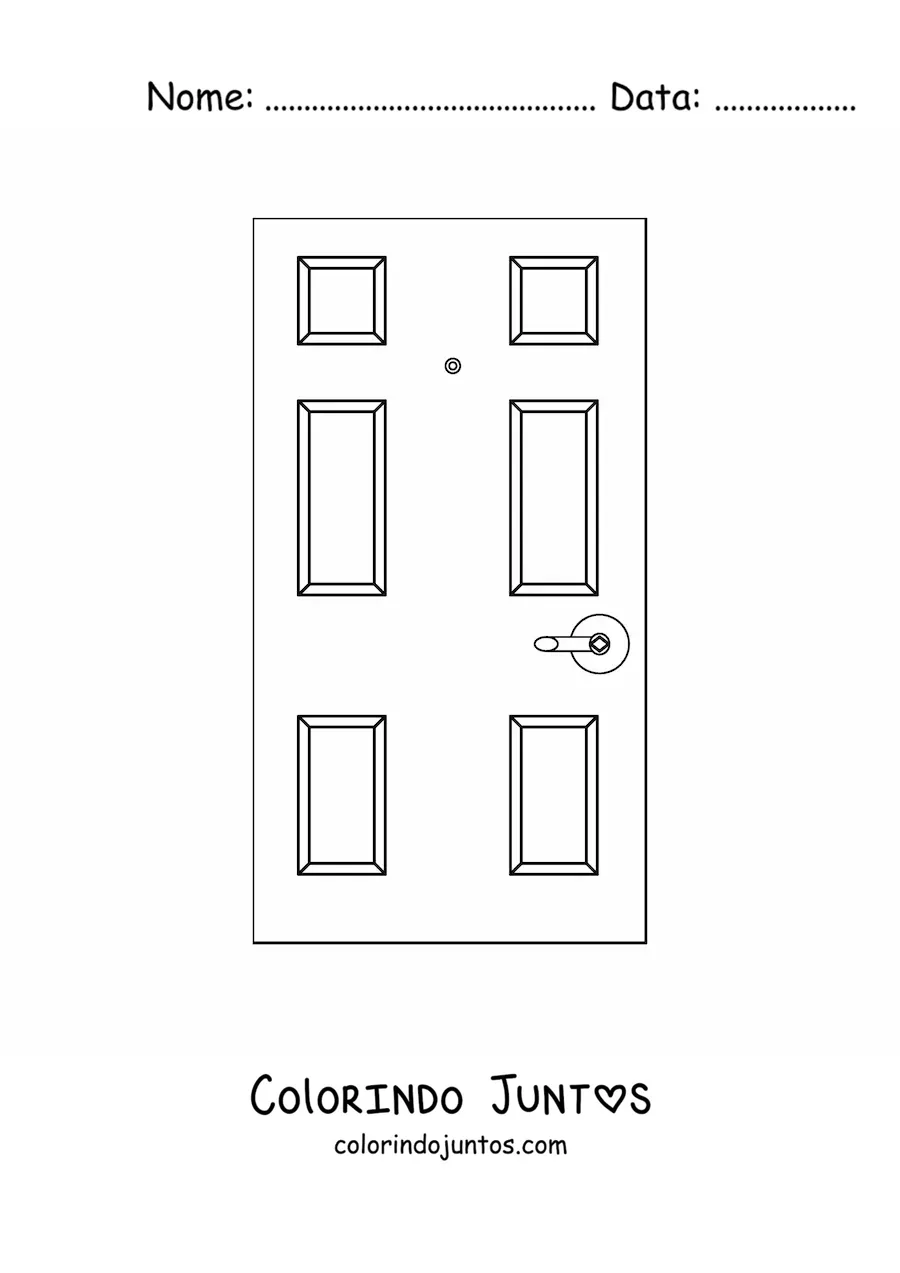 Desenho para colorir de uma porta fechada