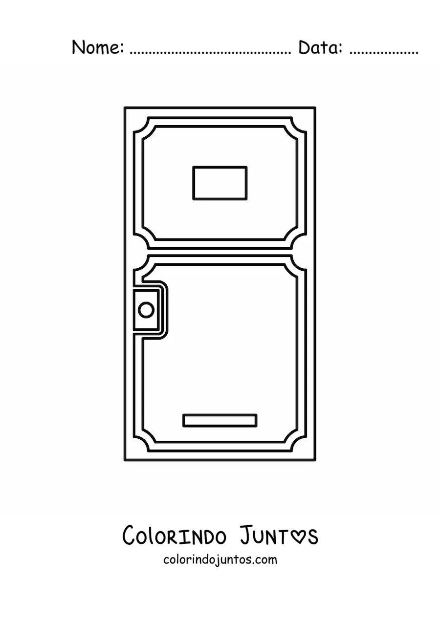 Desenho para colorir de uma porta de madeira simples