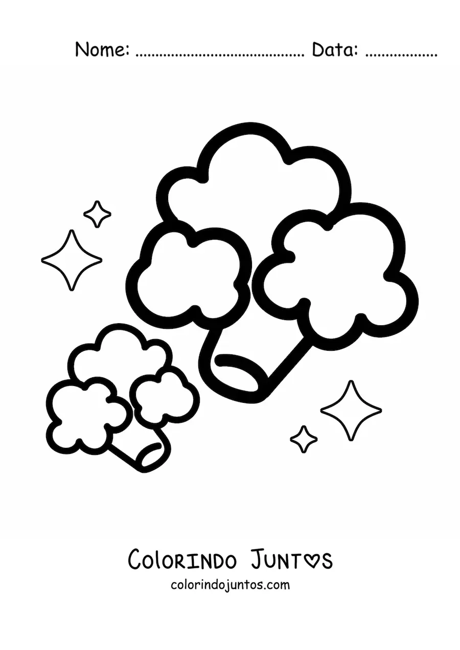 Desenho para colorir de dois pedacos de brocolis