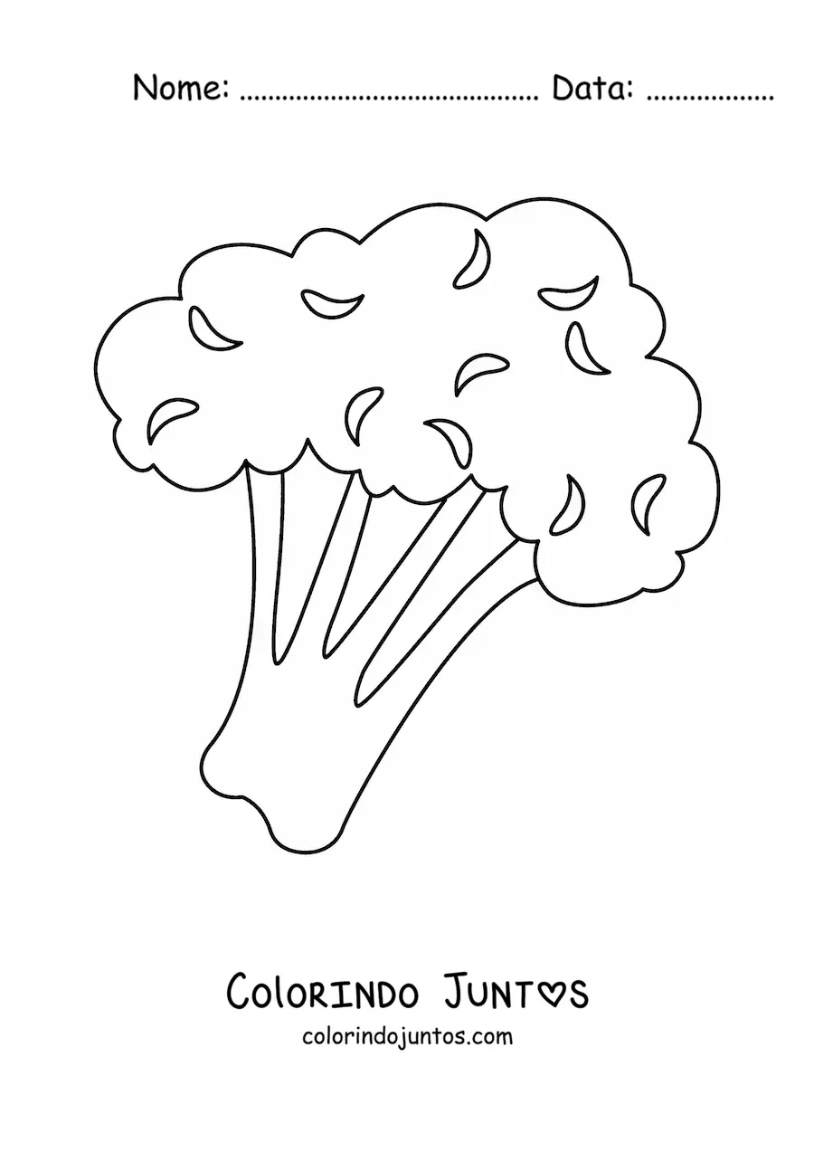 Desenho para colorir de um brocolis simples