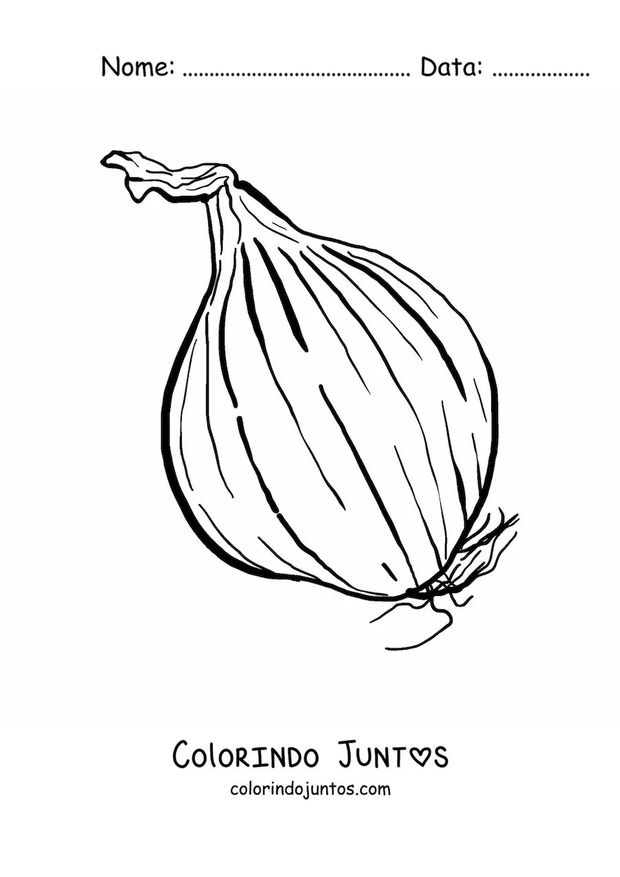 Desenho para colorir de uma cebola grande