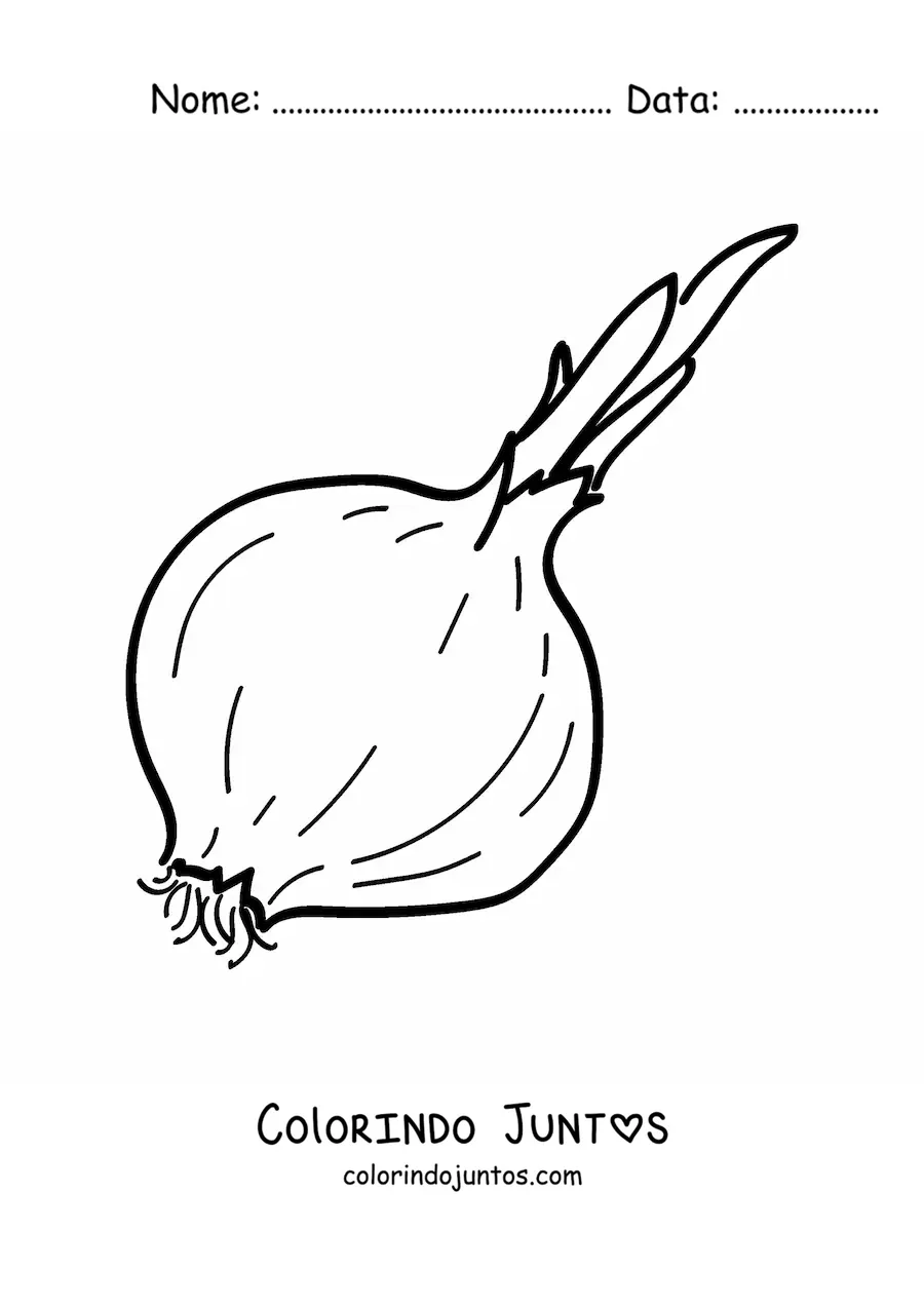 Desenho para colorir de uma cebola roxa