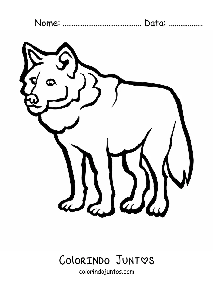 Desenho para colorir de um lobo