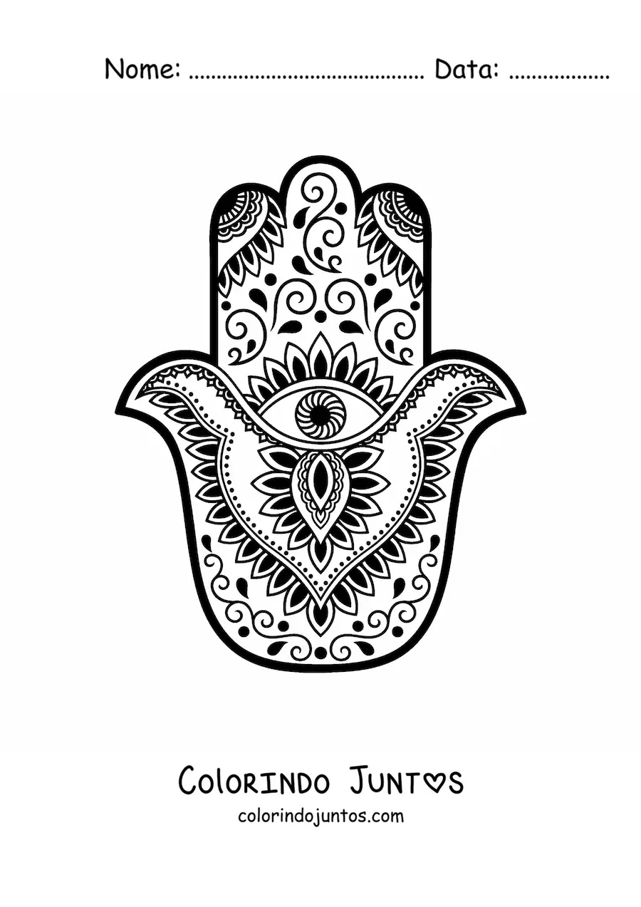 Desenho para colorir de mao com mandala estilo Zentangle