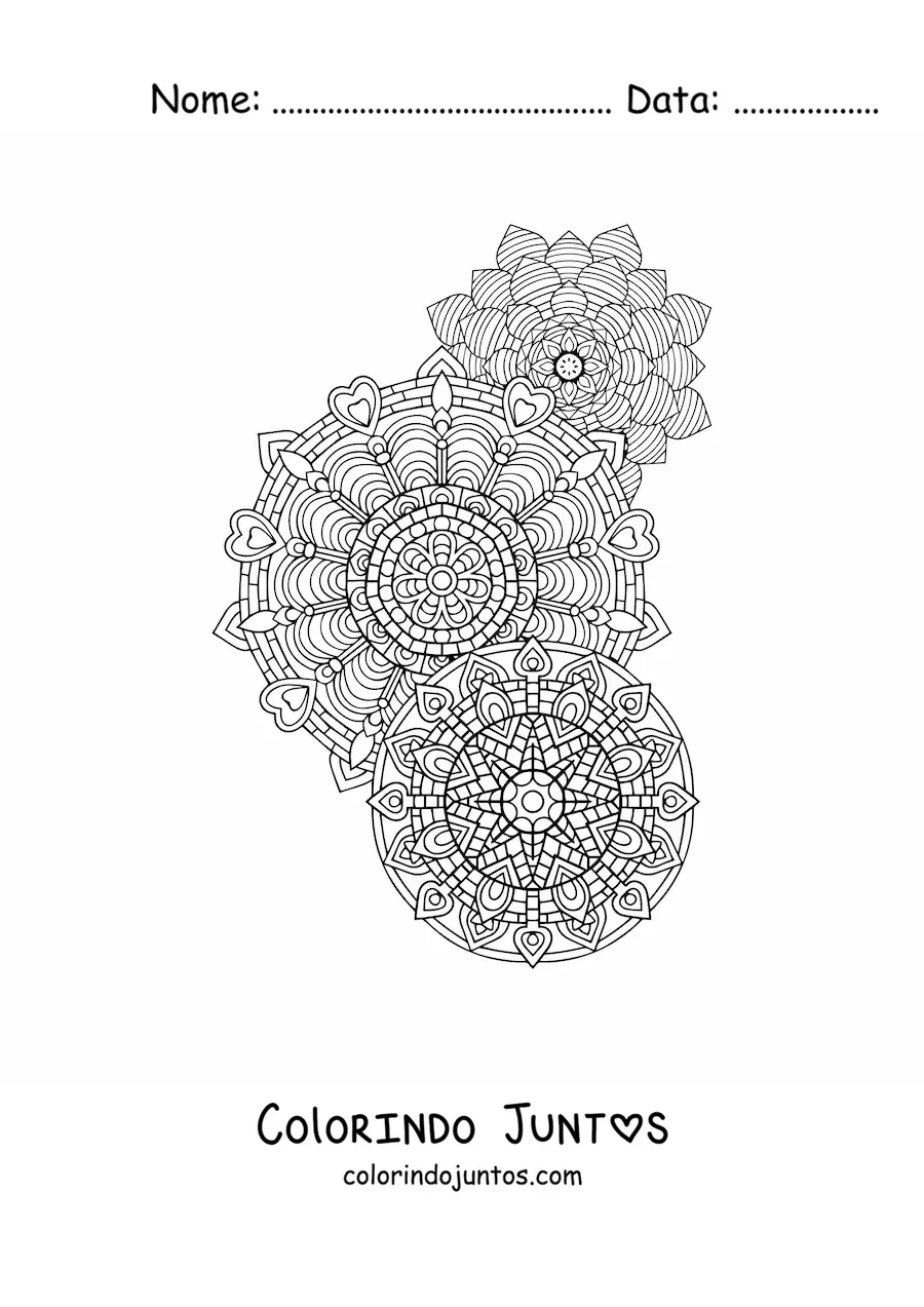 Desenho para colorir de mandalas estilo Zentangle