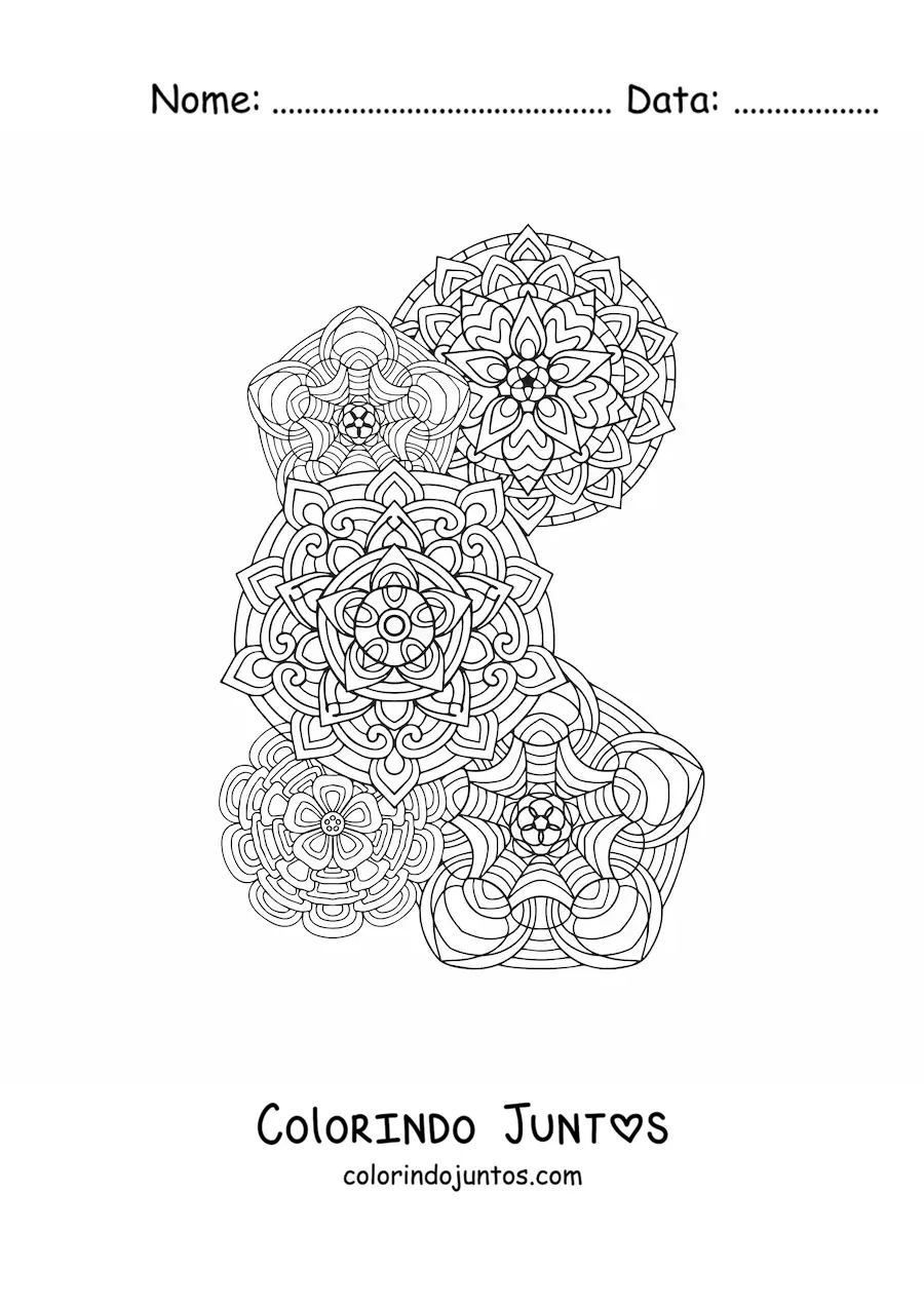 Desenho para colorir de mandalas estilo Zentangle
