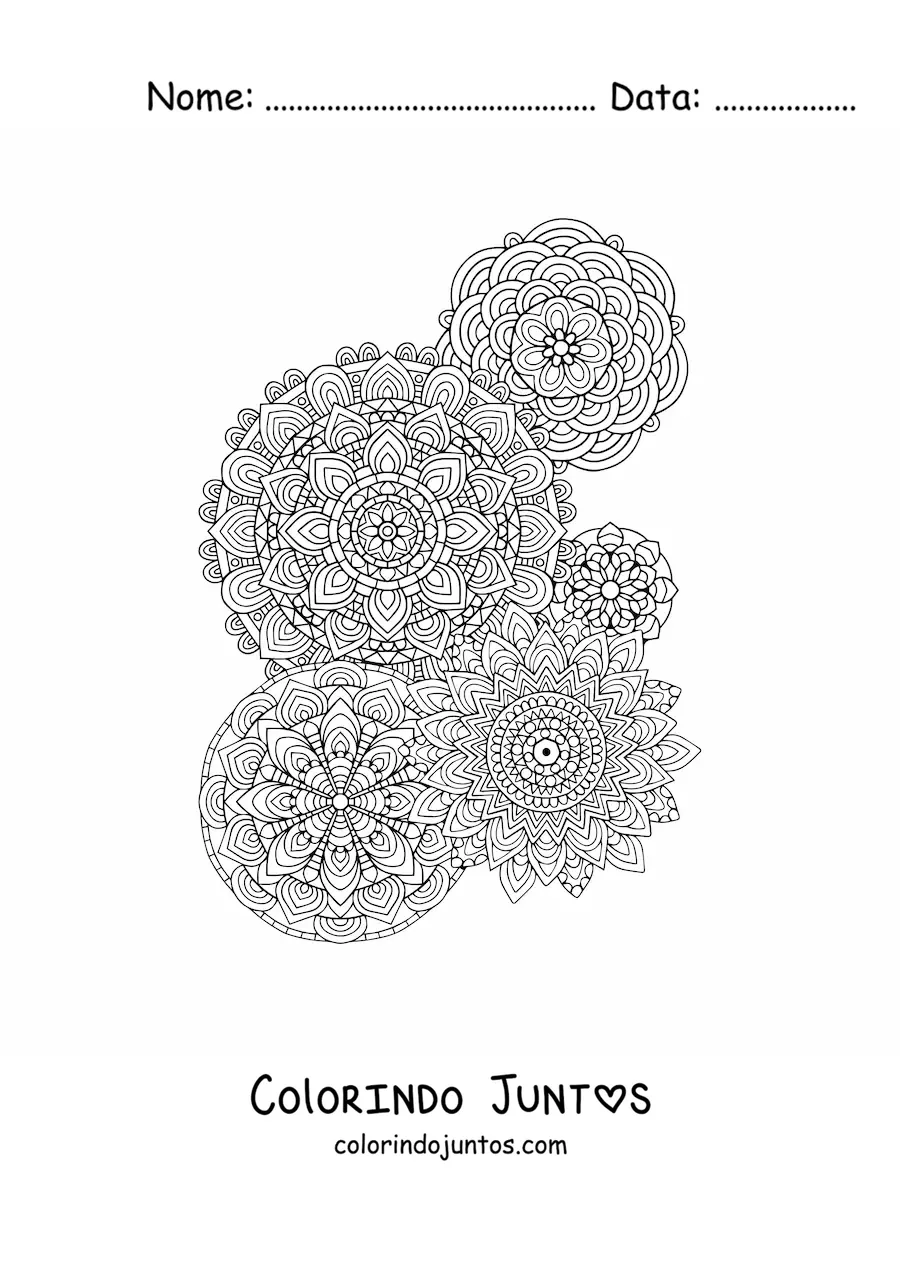 Desenho para colorir de mandalas estilo Zentangle