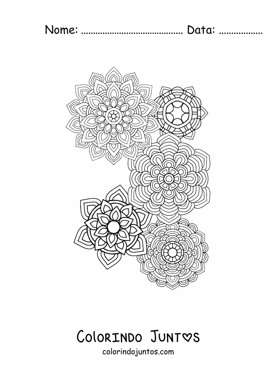 Desenho para colorir de mandalas estilo Zentangle