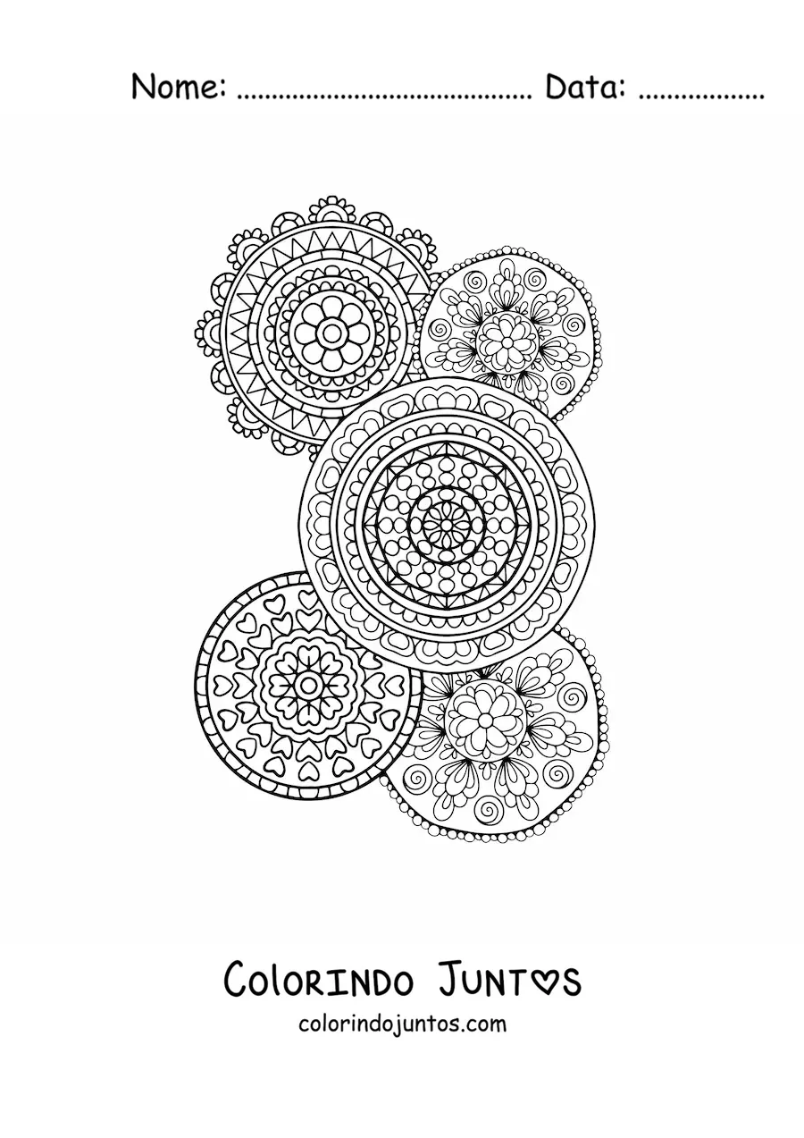 Desenho para colorir de mandalas estilo Zentangle