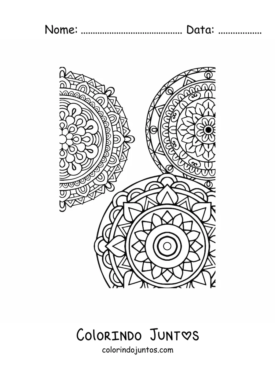 Desenho para colorir de mandalas estilo Zentangle