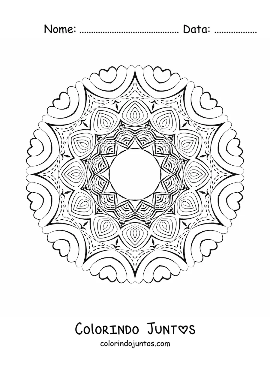 Desenho para colorir de uma mandala estilo Zentangle
