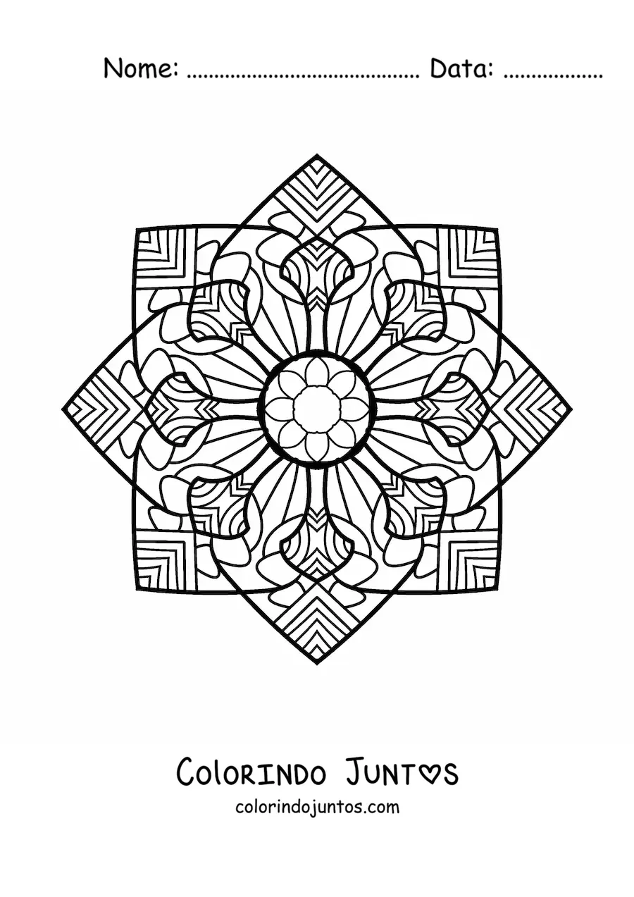 Desenho para colorir de uma mandala estilo Zentangle