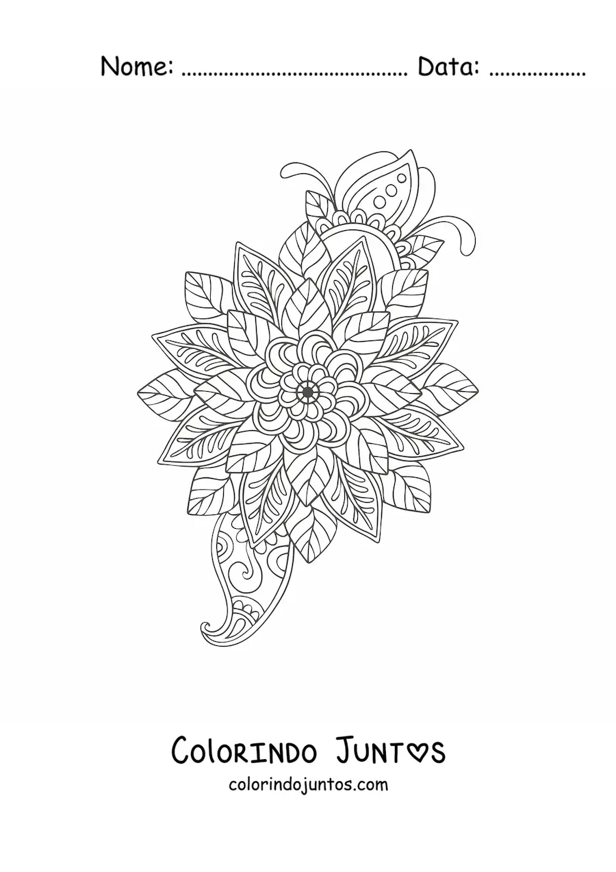 Desenho para colorir de flor mandala