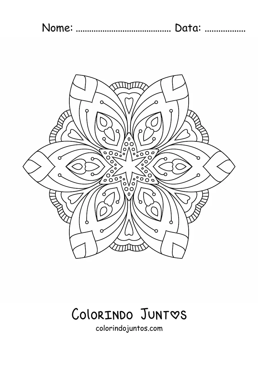 Desenho para colorir de uma mandala floral