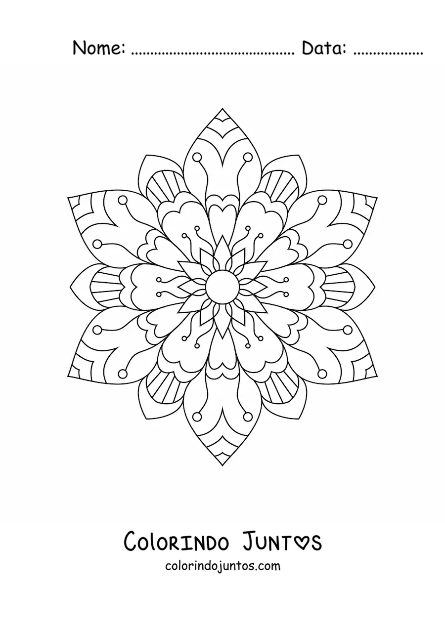 Desenho para colorir de uma mandala floral