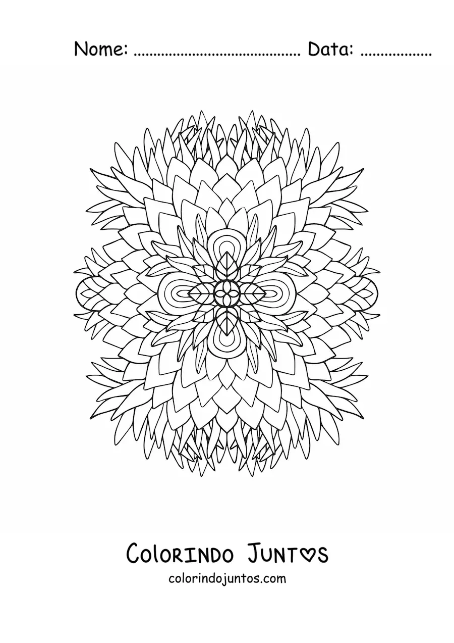 Desenho para colorir de uma mandala floral
