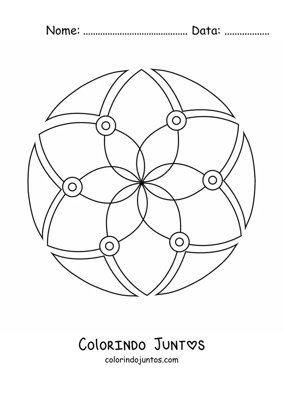 Desenho para colorir de uma mandala fácil