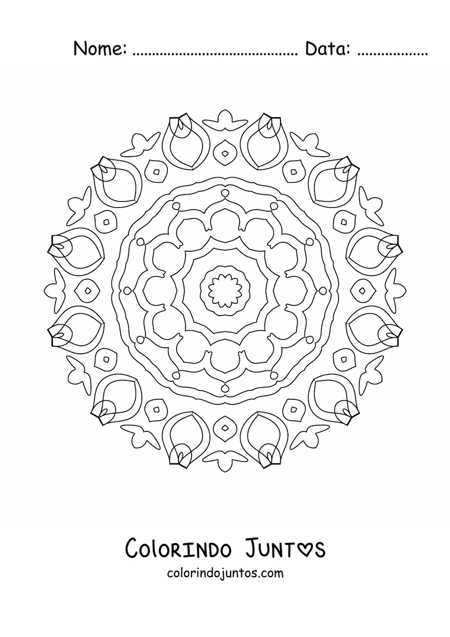 Desenho para colorir de uma mandala abstrata simples
