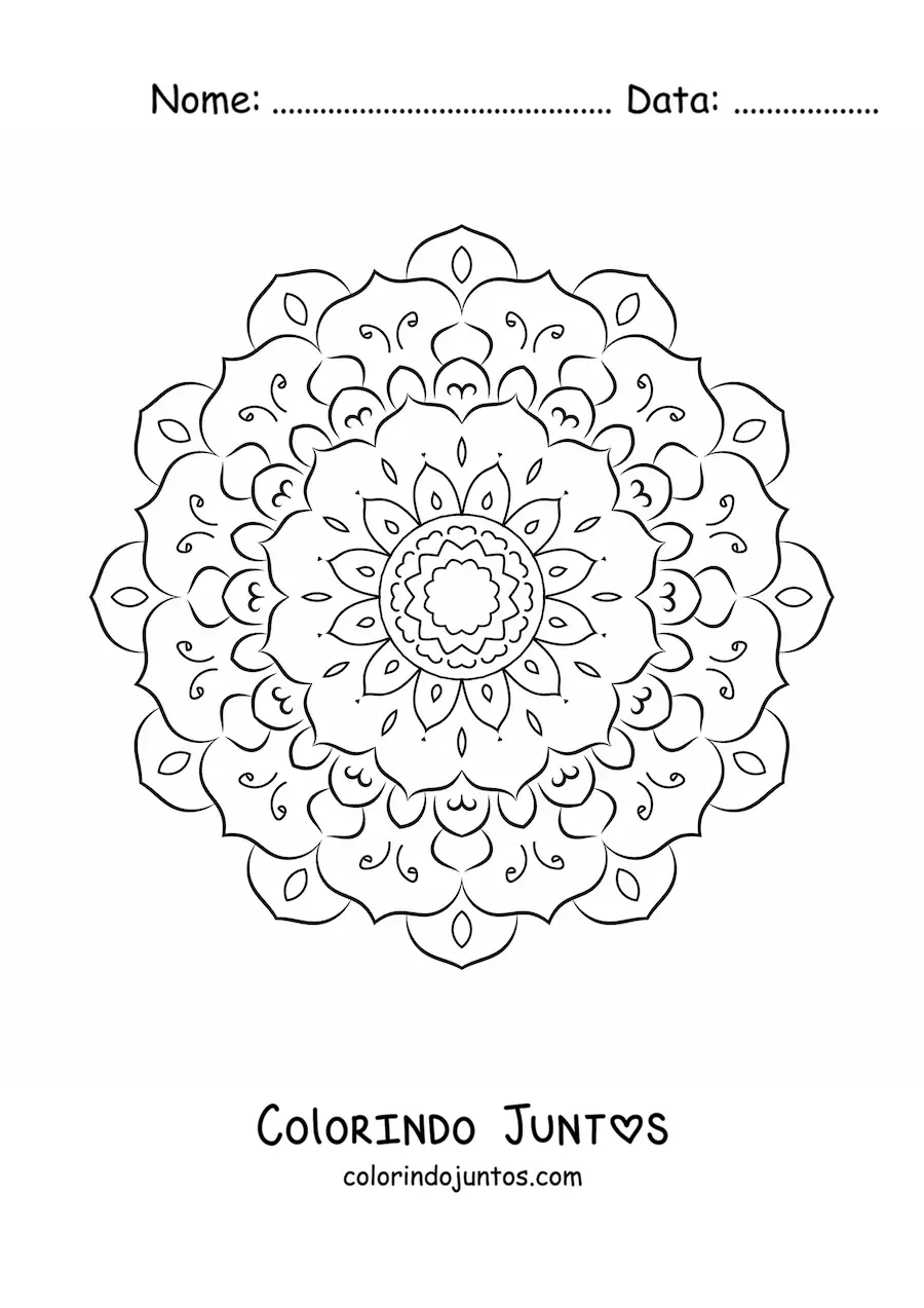 Desenho para colorir de uma mandala abstrata simples
