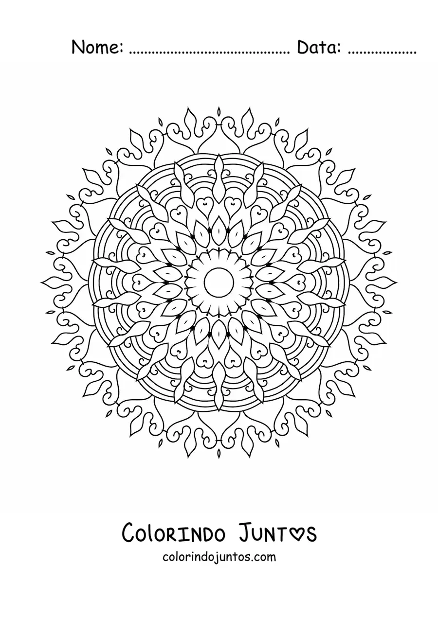 Desenho para colorir de uma mandala abstrata