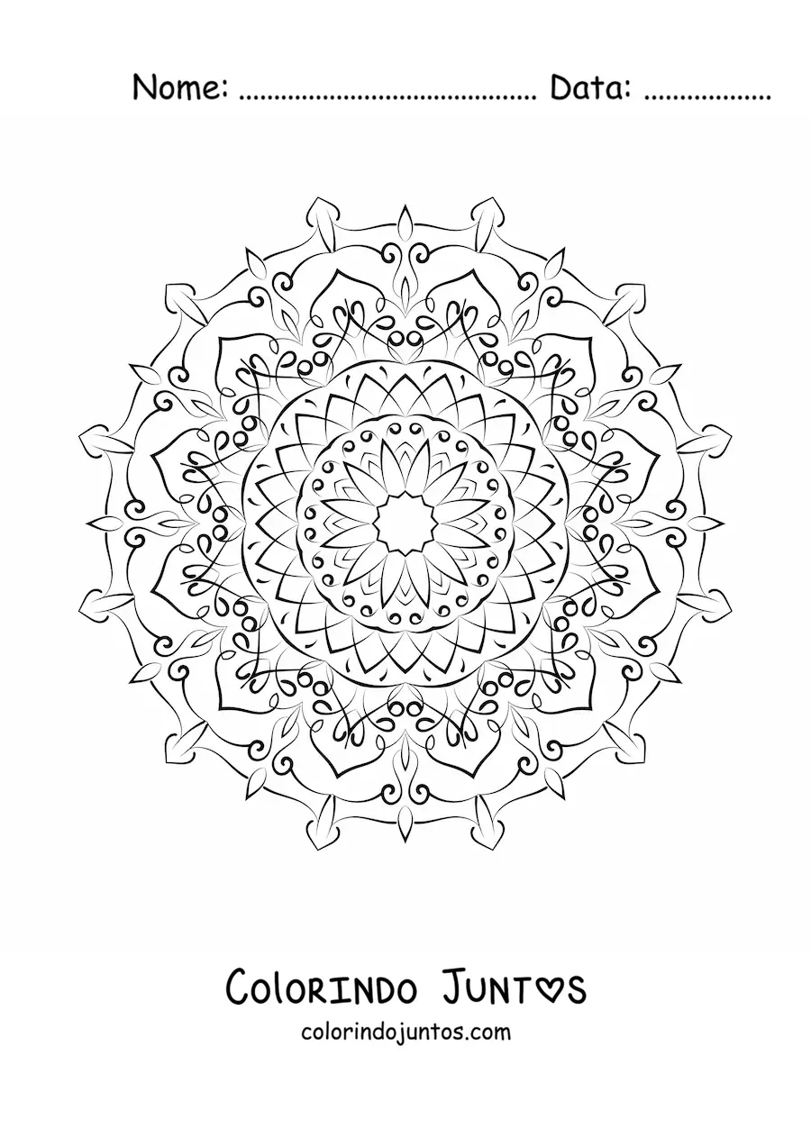 Desenho para colorir de uma mandala abstrata