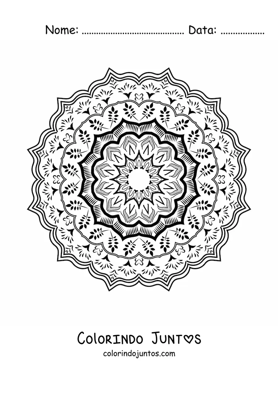 Desenho para colorir de uma mandala abstrata