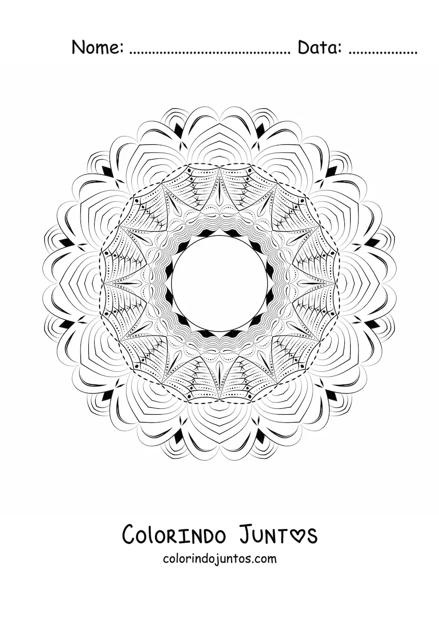 Desenho para colorir de uma mandala abstrata