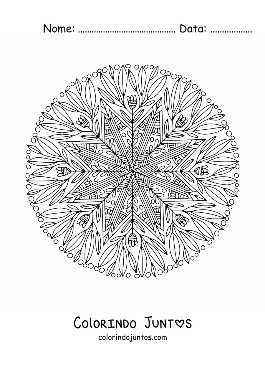 Desenho para colorir de uma mandala abstrata