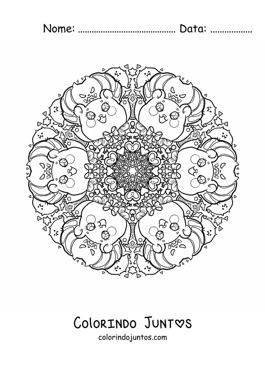Desenho para colorir de mandala de Halloween para crianças