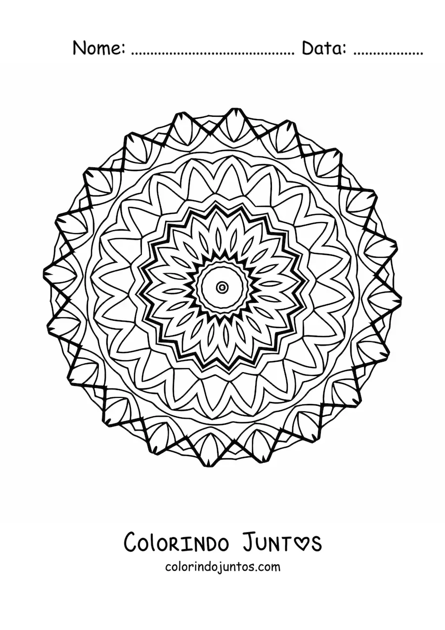 Desenho para colorir de mandala para idosos