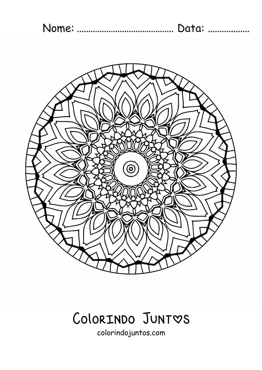 Desenho para colorir de mandala para idosos