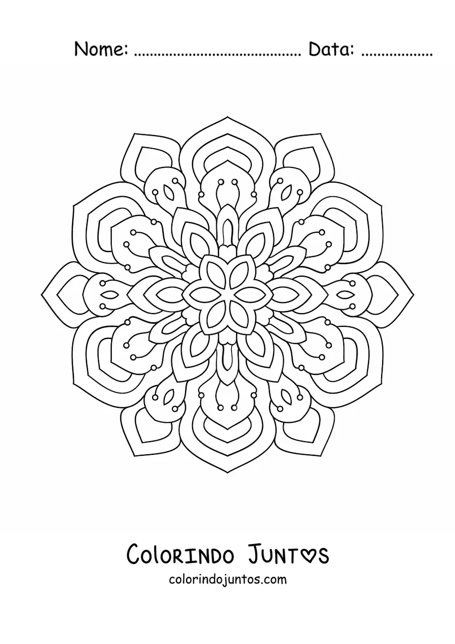 Desenho para colorir de mandala para idosos