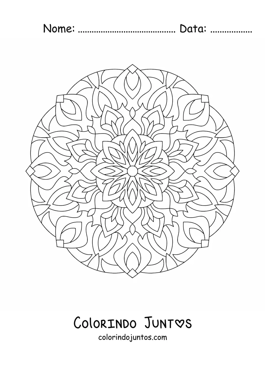 Desenho para colorir de mandala para idosos