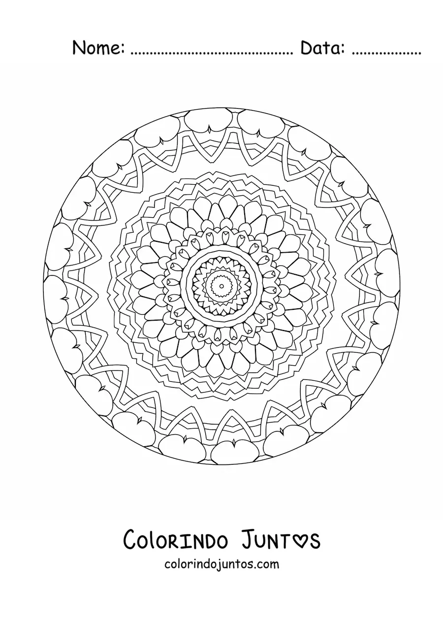 Desenho para colorir de mandala para idosos