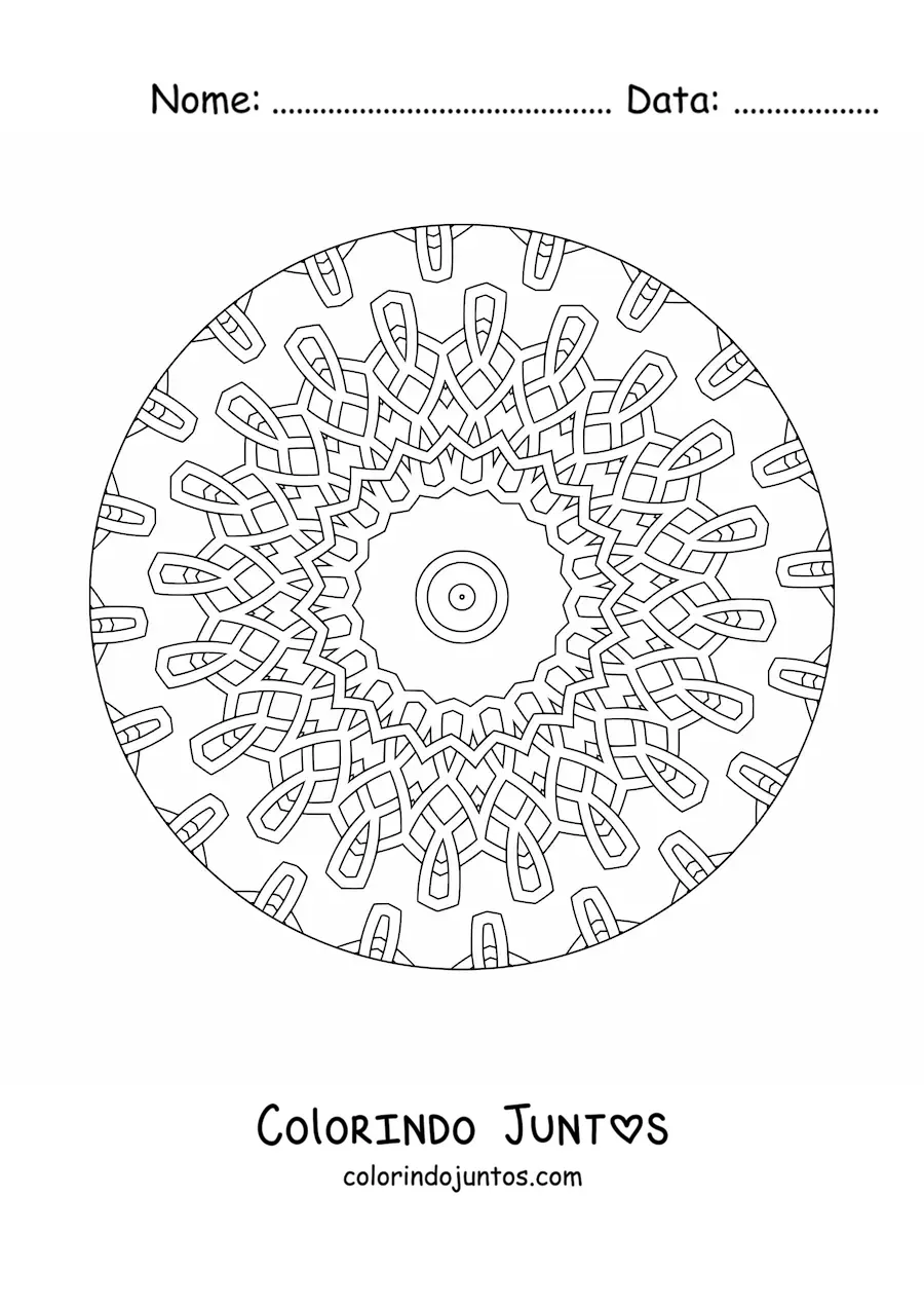 Desenho para colorir de mandala para idosos