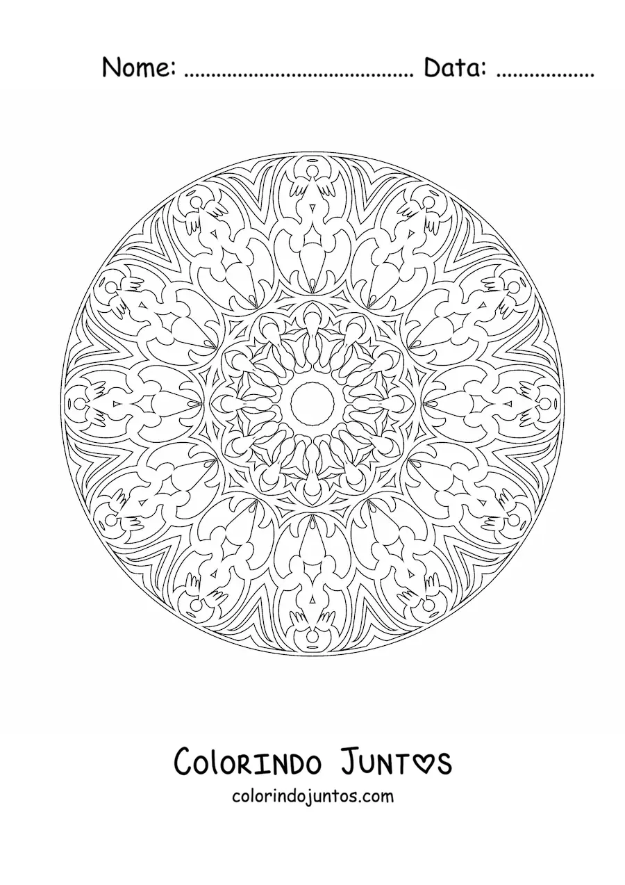 Desenho para colorir de mandala para adultos